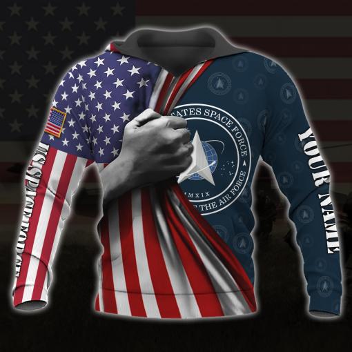 Us Space Force American Flag Gift For Military Veteran Design 3D Design Hoodie And Jogger Custom Hoodie All Over Printed