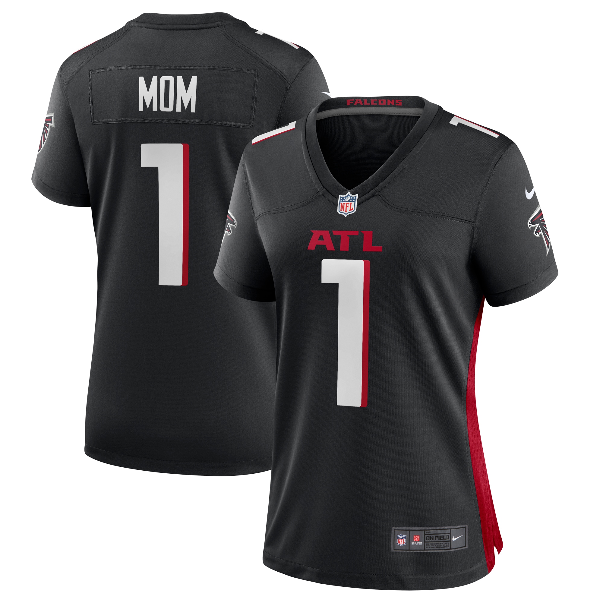 Number 1 Mom Atlanta Falcons Women's Game Jersey – Black