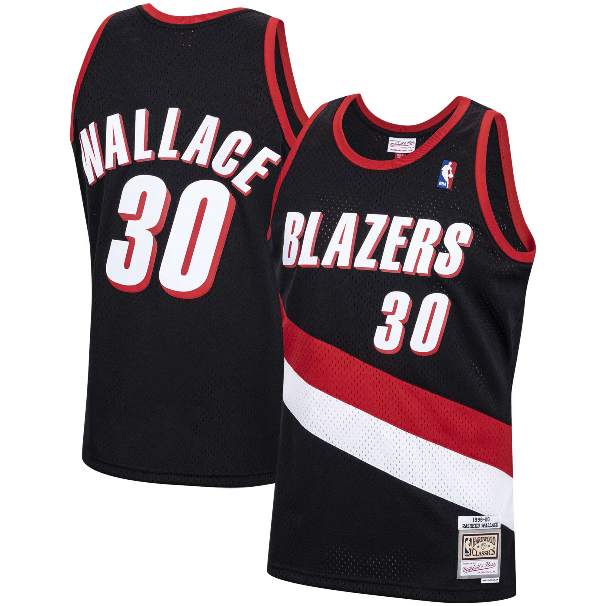 Rasheed Wallace Portland Trail Blazers Mitchell & Ness Hardwood Classics Swingman Jersey – Black