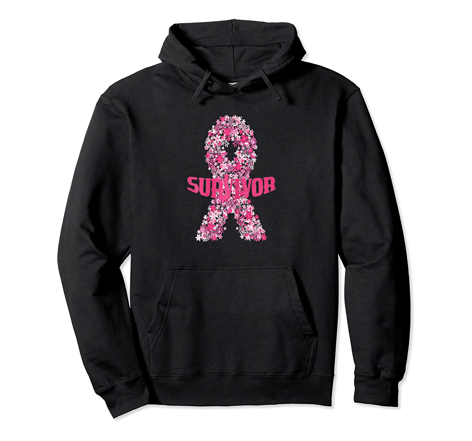 Womens I’m a Survivor Pink Flower Ribbon Breast Cancer Awareness Pullover Hoodie, T-Shirt, Sweatshirt