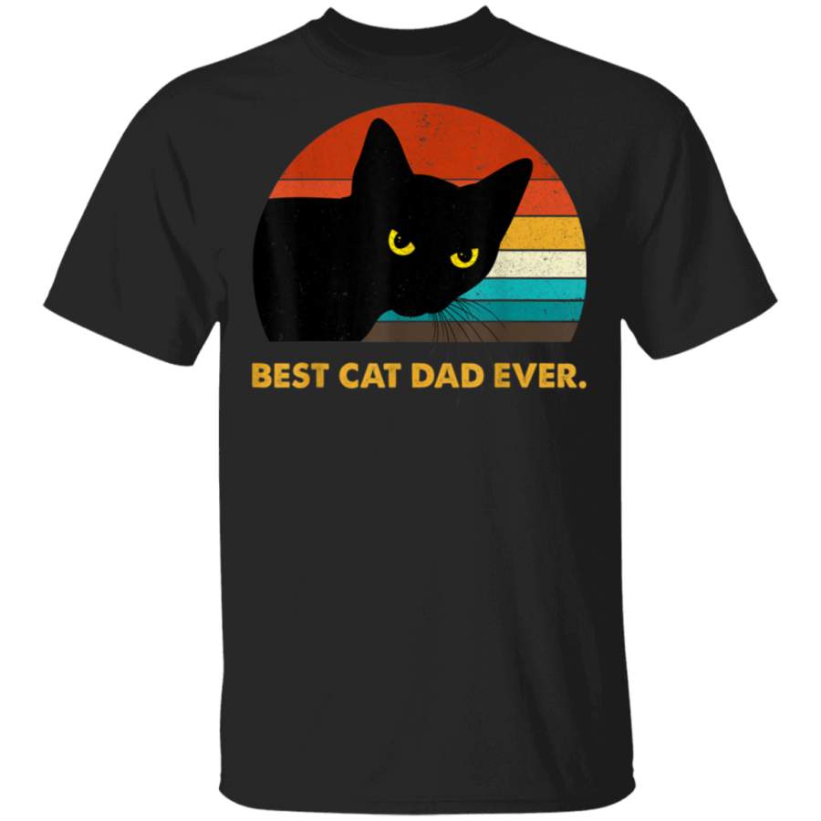 Best Cat Dad Ever Vintage Mens TShirt Black Cat Daddy Tee TShirt