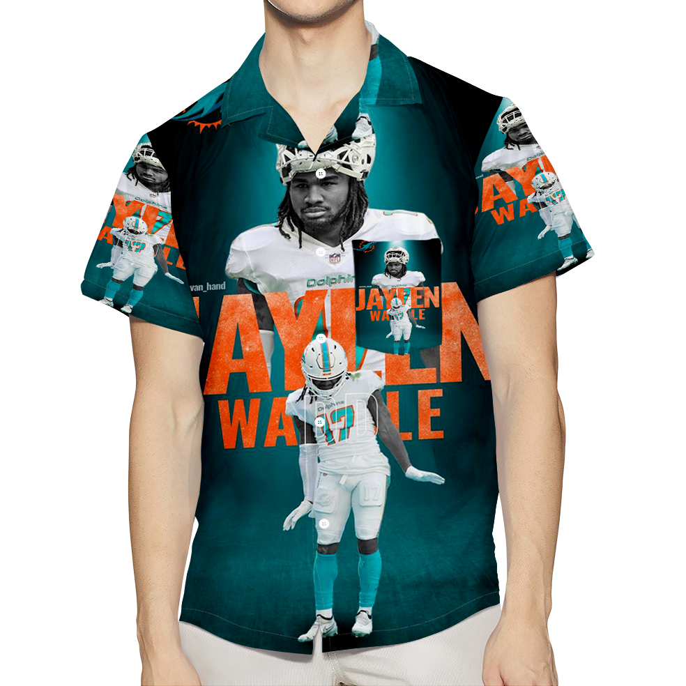 Miami Dolphins Jaylen Waddle4 3D All Over Print Summer Beach Hawaiian Shirt With Pocket