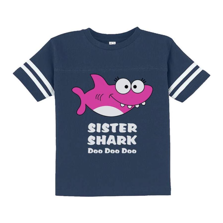 Sister Shark Doo Doo Gift For Big Sister Toddler Jersey T-Shirt