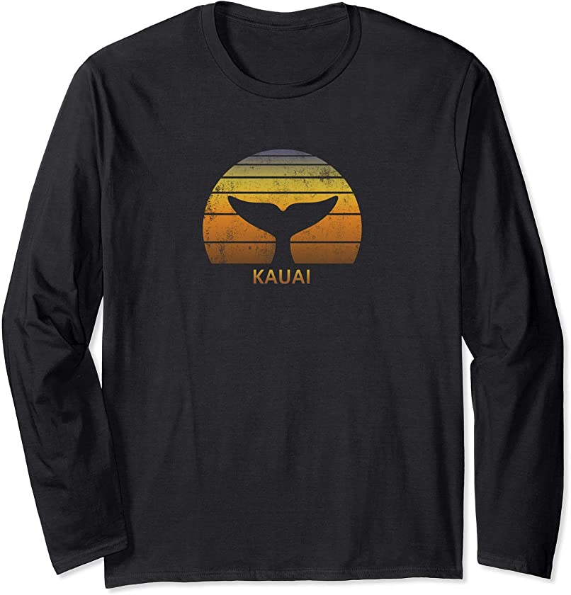 Whale Print Kauai Hawaii Shirt Long Sleeve T-Shirt