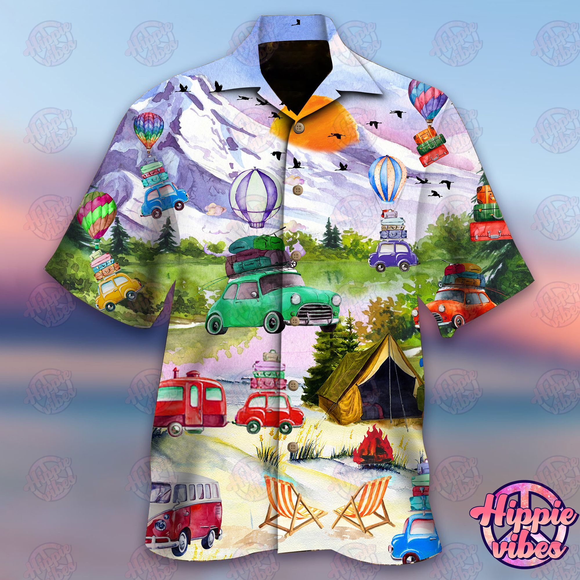 Get High With Camping Hawaiian Shirt Ha63446