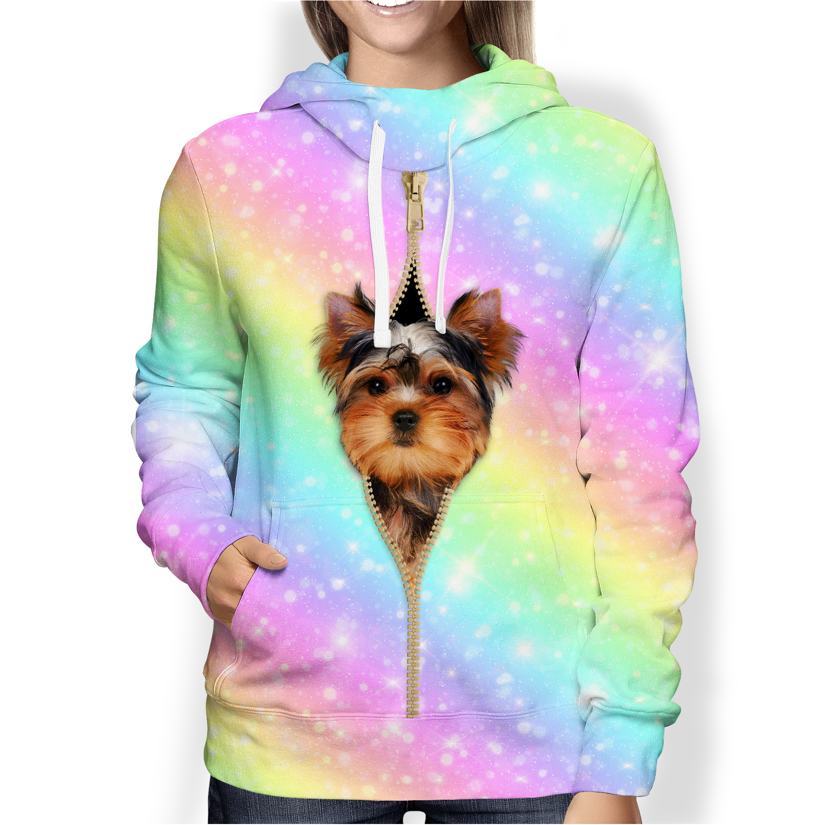 Yorkshire Terrier Rainbow Hoodie V1