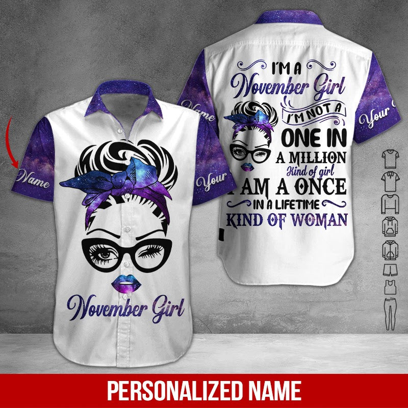 November Girl Custom Name Hawaii Shirt For Men Women Adult Ha27678