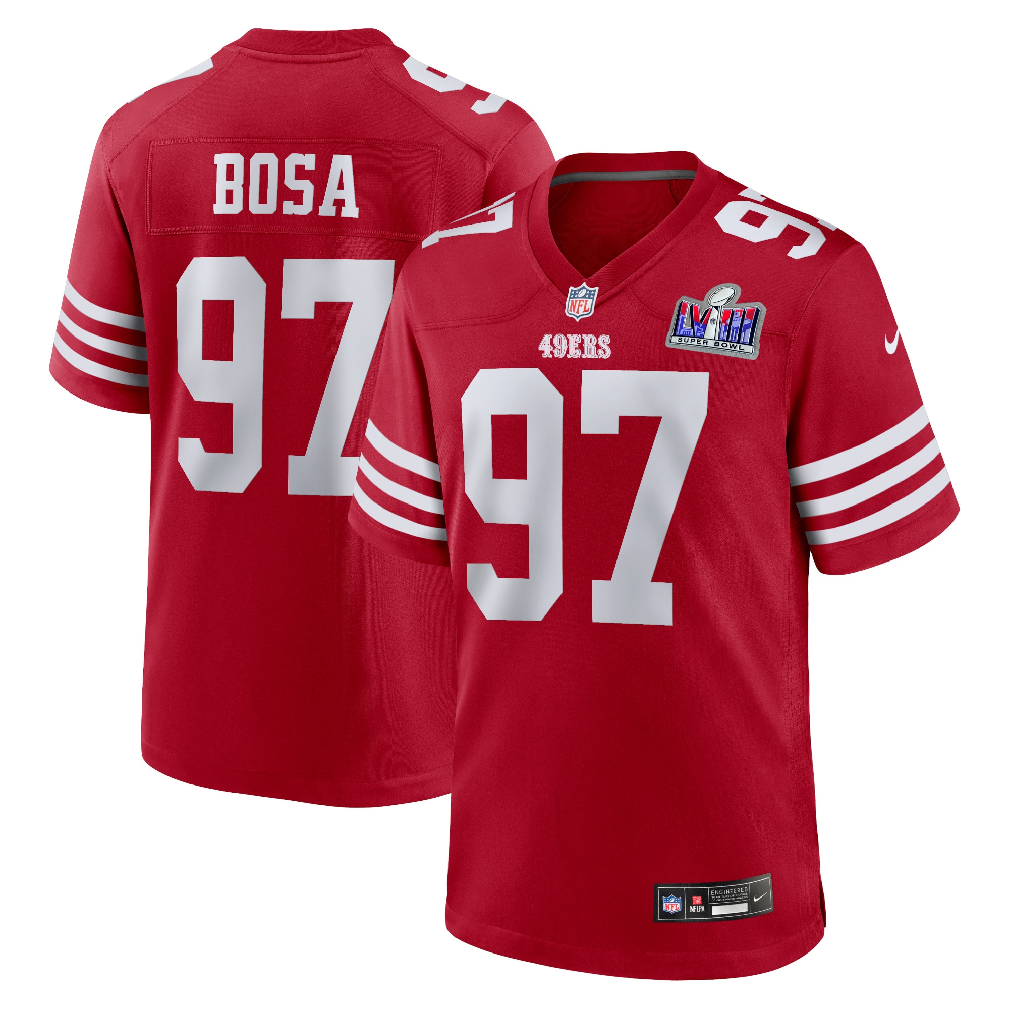 Nick Bosa San Francisco 49ers Super Bowl LVIII Game Jersey – Scarlet