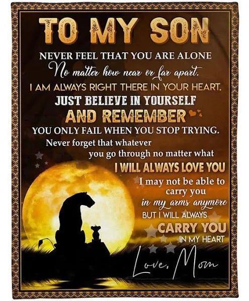 To My Son Just Believe In Yourself How Near Sunset Fleece Blanket Gift For Son Home Decor Bedding Couch Sofa Soft And Comfy Cozy