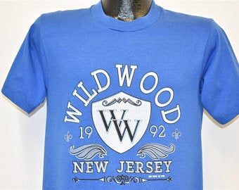 90s Wildwood New  1992 Blue Crest Tourist T-shirt  Vintage Tee 2563