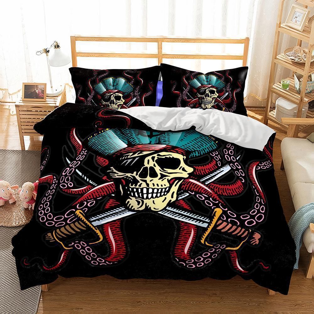 3D Animal Skull Octopus Printed Bedding Set Bedroom Decor