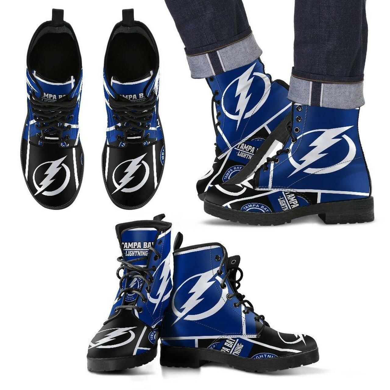 Tampa Bay Lightning Leather Boots Fashion Women Boots Shoes Shoes4464