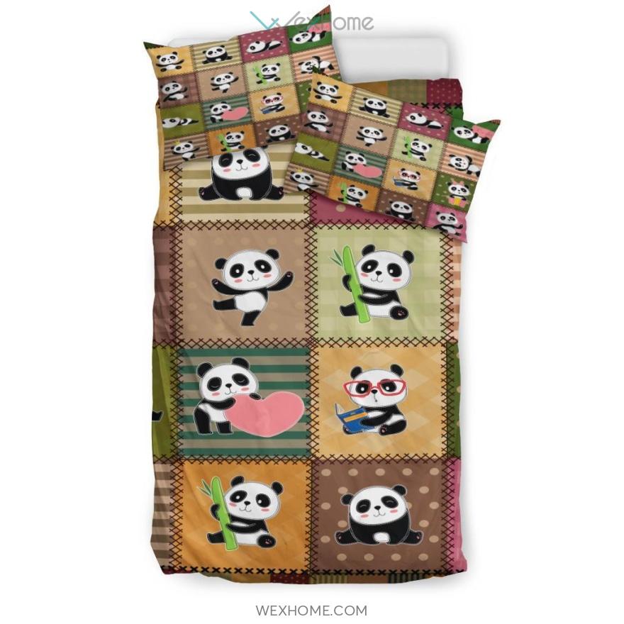 Cute Panda Bedding Set – Duvet Cover And Pillowcase Set – Unique Design Amazing Gift