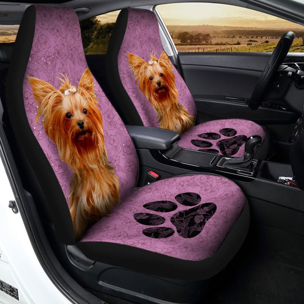 Yorkshire Terrier Dog Custom Car Seat Covers Set Of 2