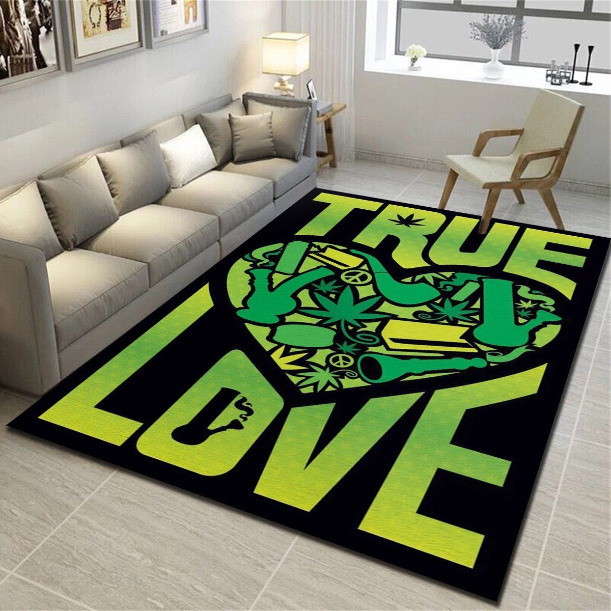 Marijuana True Love Rugs, Living Room Bedroom Carpet