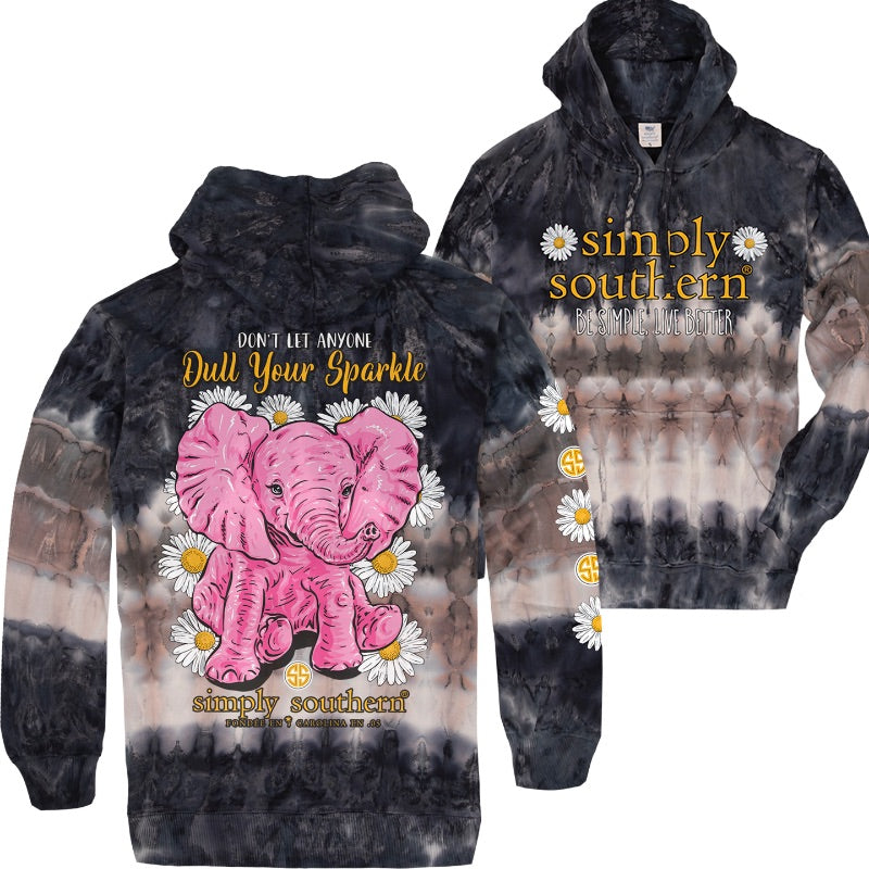 Simply Southern Sparkle Elephant Tiedye Pullover Hoodie T-Shirt