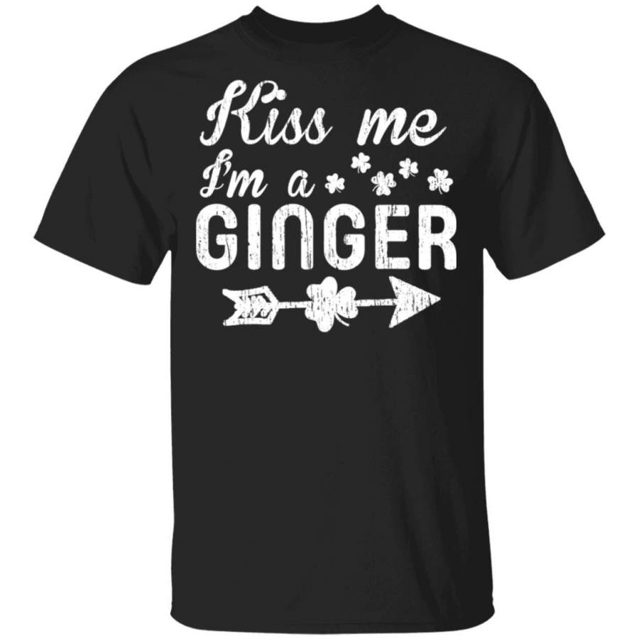 Vintage Kiss me i’m a Ginger shamrock Fun St Patrick Day T Shirt Saint Paddys Patricks Tshirt Lucky Shirts Drink Green Beer Irish Gifts Funny Tee