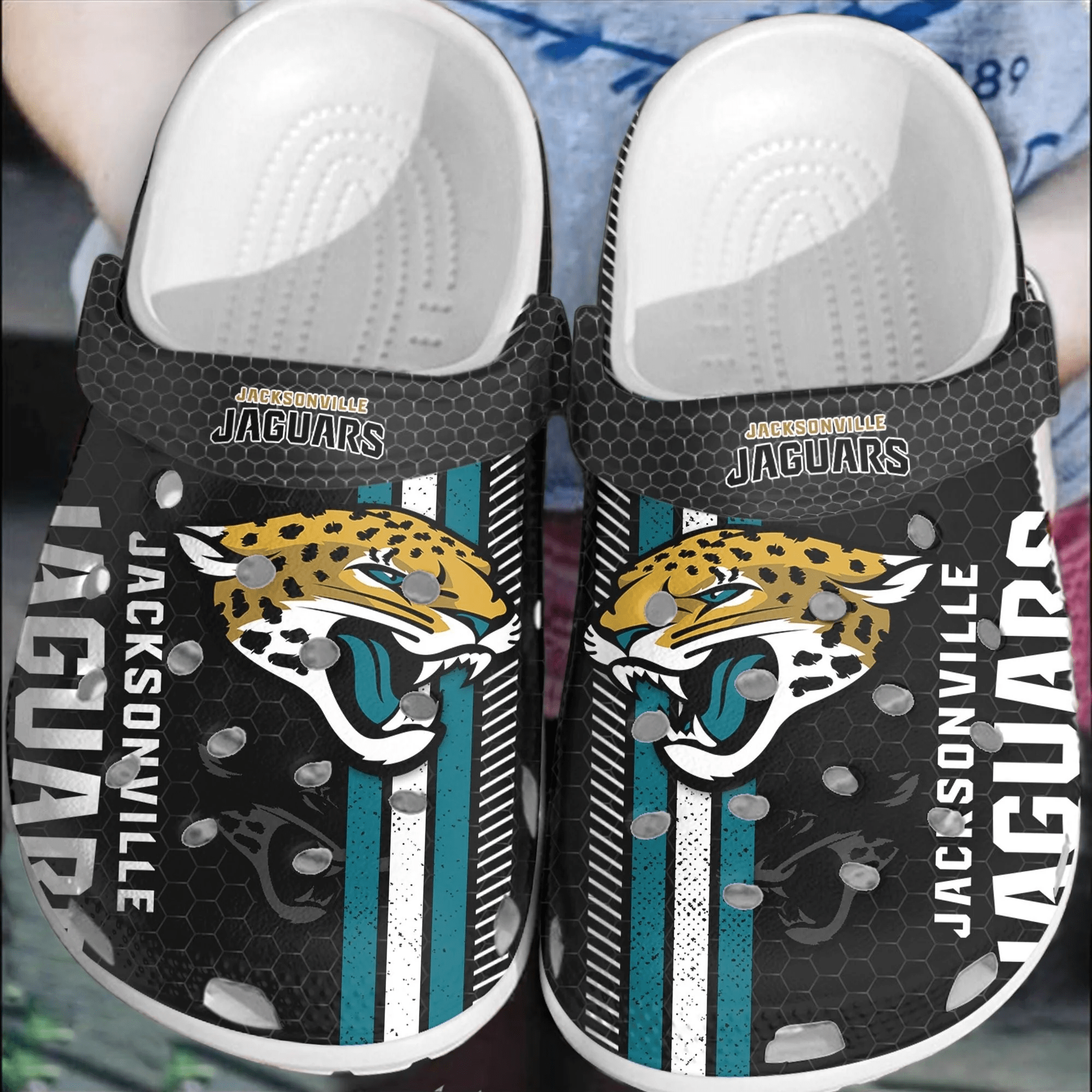 NFL Jacksonville Jaguars Football Crocband Clogs Shoes Comfortable For Men Women