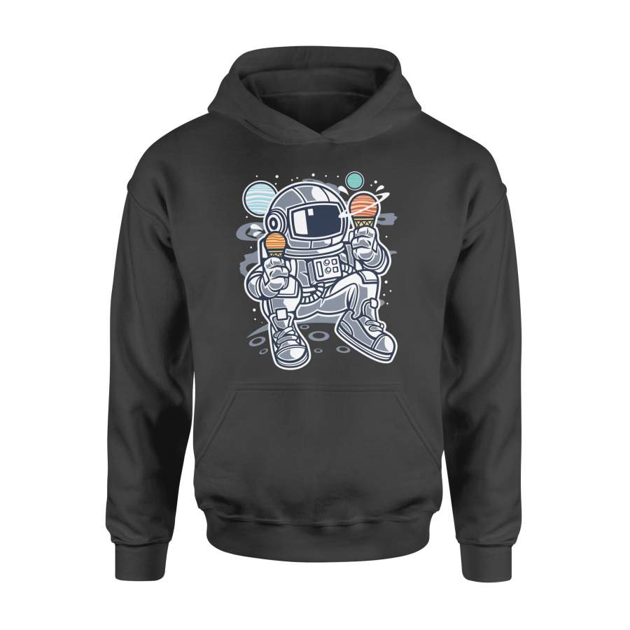Christmas Gift Idea Astronaut Holding Two Ice Cream From The Planets – Standard Hoodie