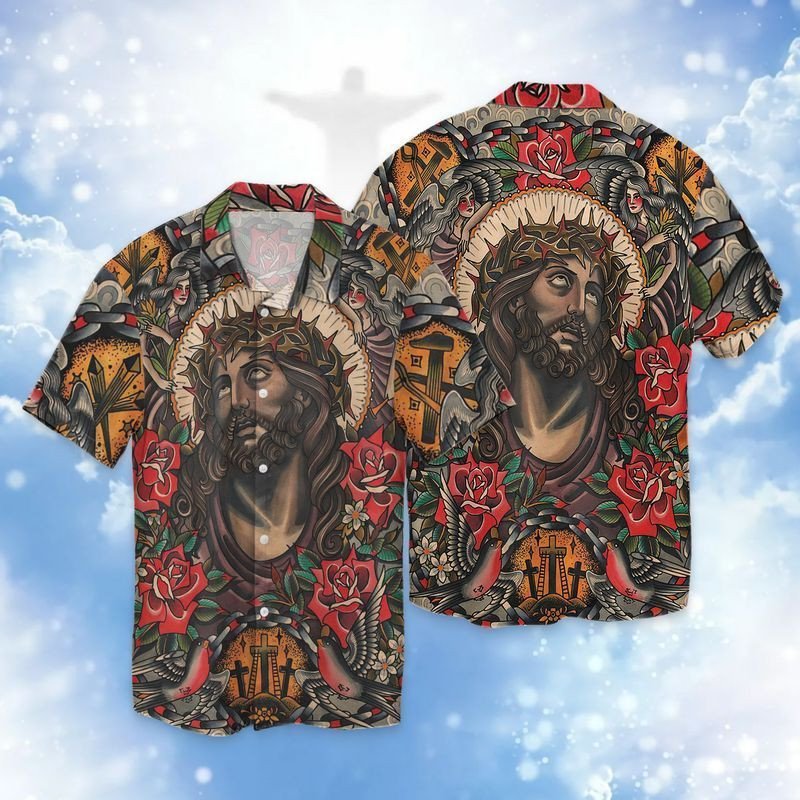 Jesus Art For Men And Women Graphic Print Short Sleeve Hawaii Casual Shirt Ha99559