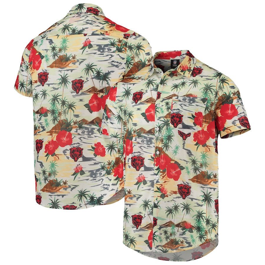 Cream Chicago Bears Paradise Floral Hawaii Shirt Ha73630