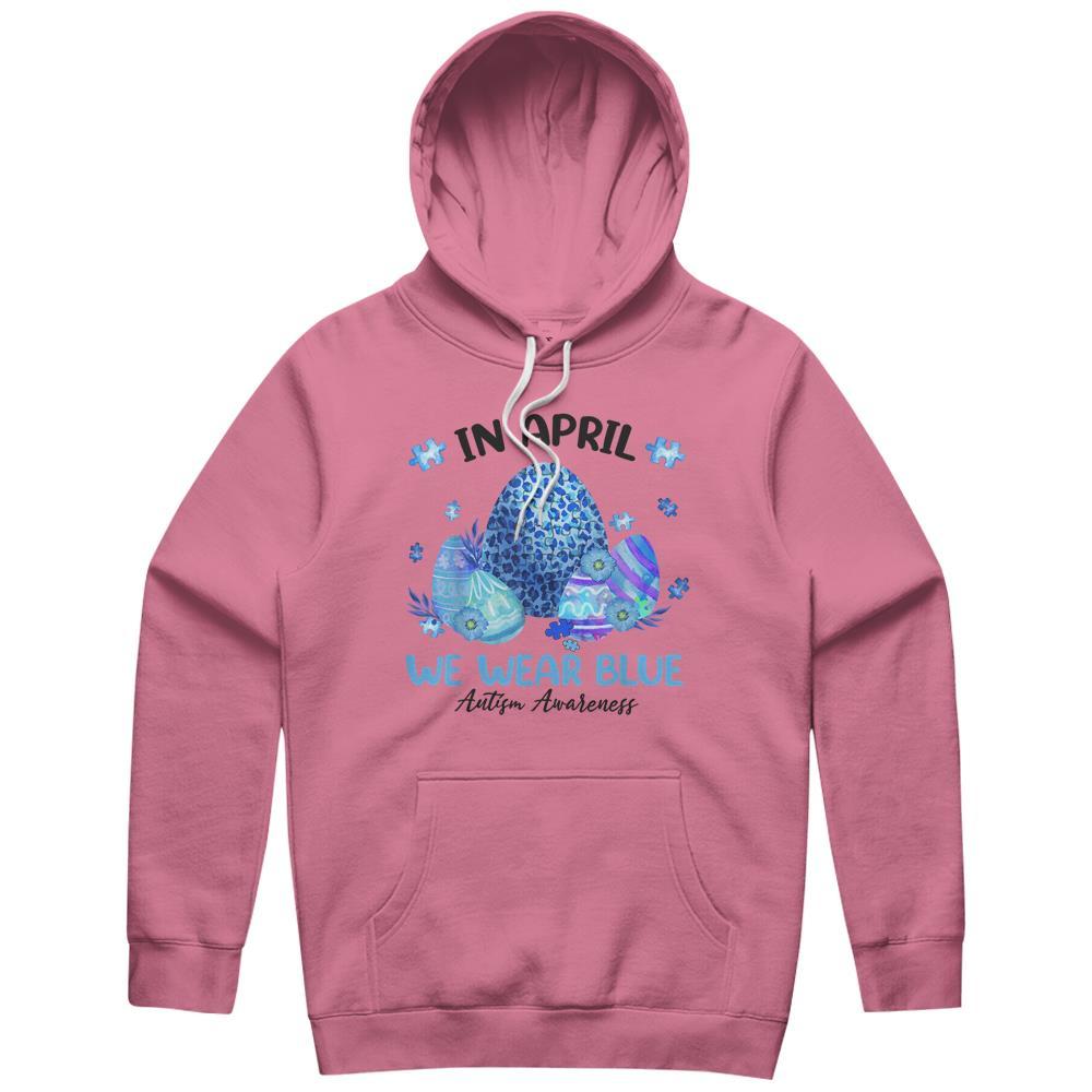 Blue Leopard Eggs Easter In April We Wear Blue Autism Hoodie