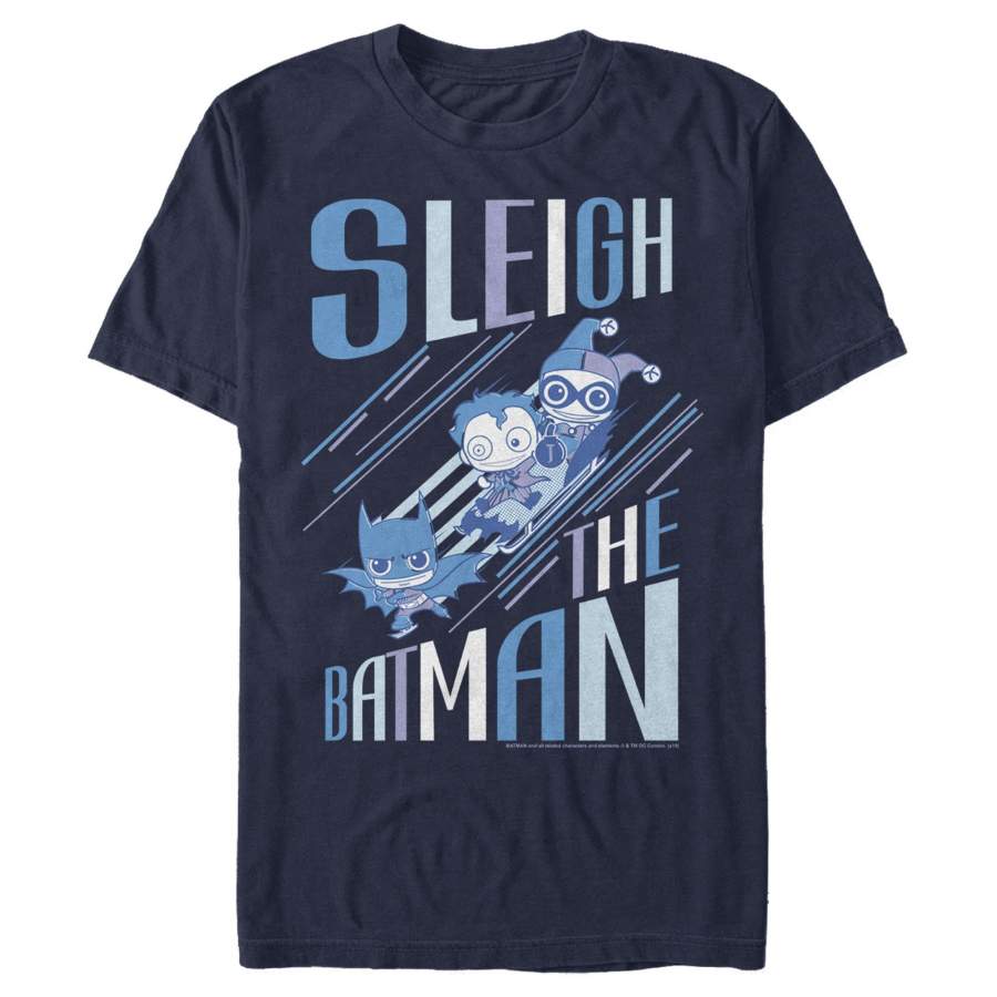 Batman Men’s Christmas Sleigh the Hero  T Shirt