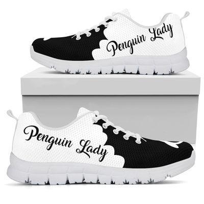 Penguin Black White Sneakers, Sneaker Personalized Shoes Custom Name, Text For Women, Men