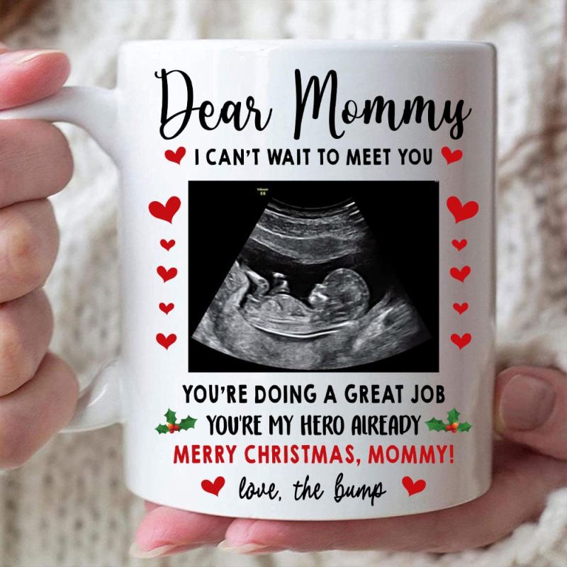 Personalized Christmas Gift For Mommy To Be My Hero Ultrasound Sonogram Mug