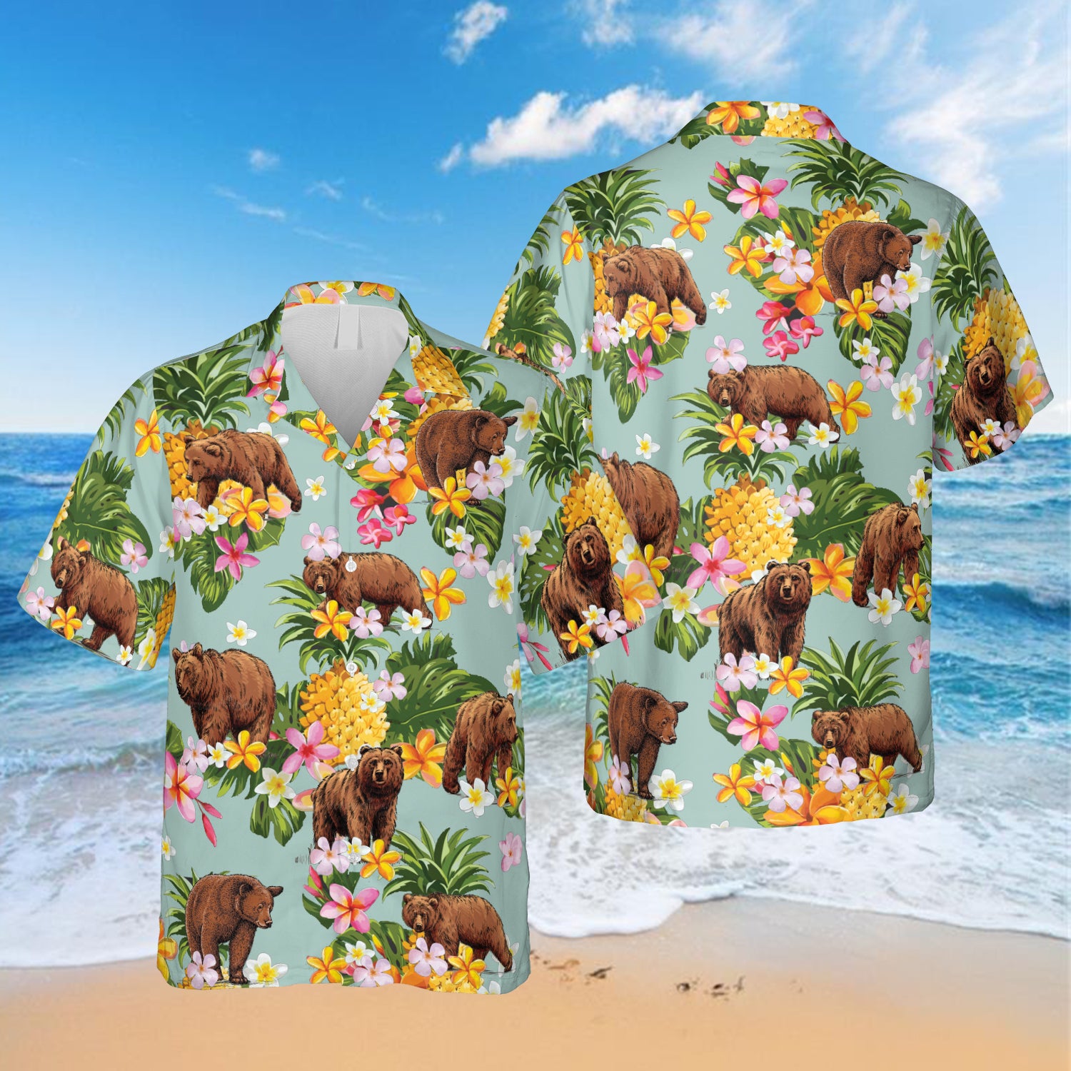 Funny Bear And Pineapple Hawaii Gift For Mom Ha1141