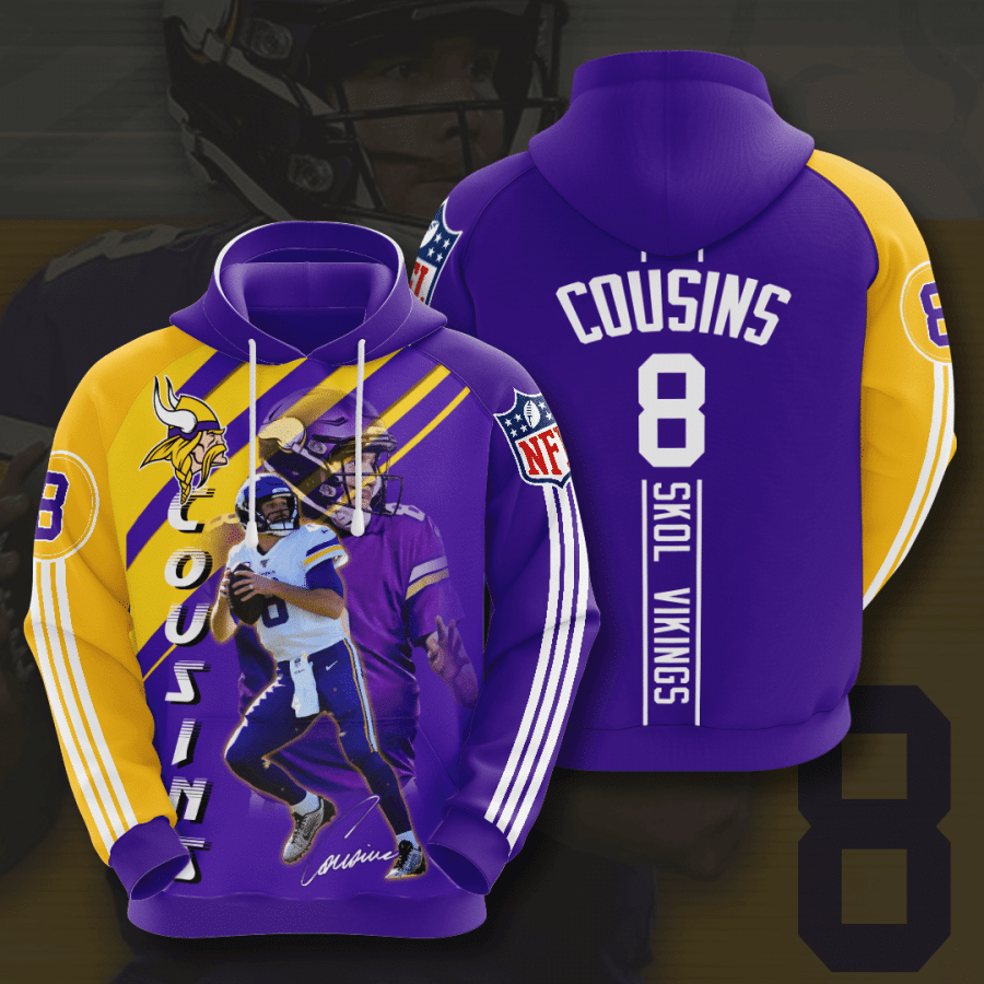 Minnesota Vikings Kirk Cousins 29 Unisex 3D Hoodie Gift For Fans