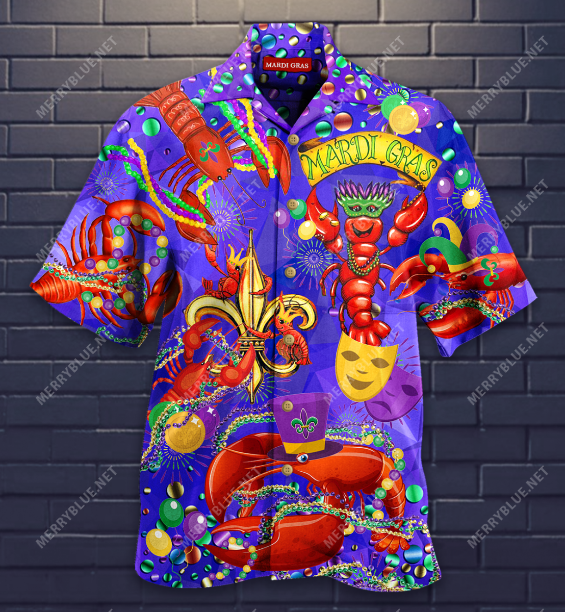 Happy Mardi Gras Shrimps Hawaii Shirt Ha65241