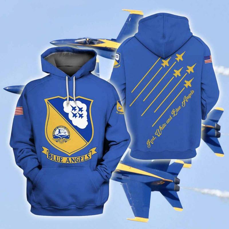 U.S Navy Blue Angels Version 2 All Over Print Hoodies T-Shirt