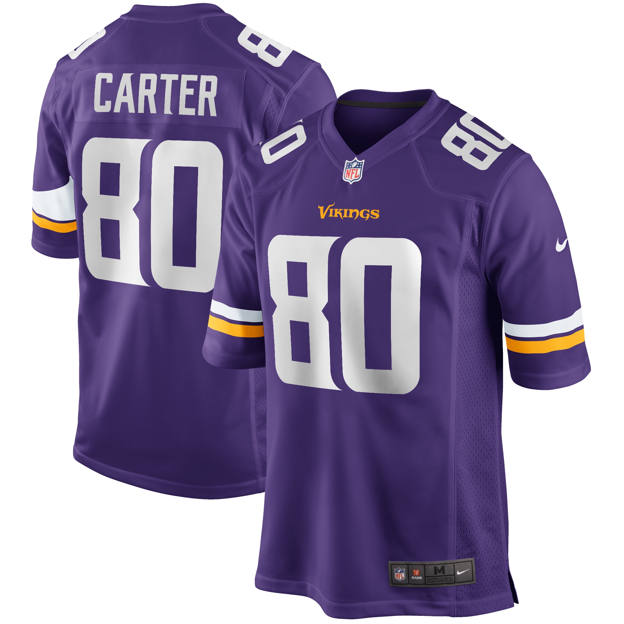 Men’s Minnesota Vikings Cris Carter Purple Game Retired Player Jersey