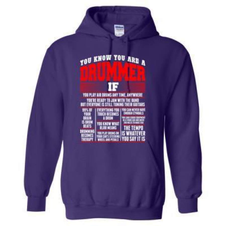 AGR You Know You Are A Drummer If You Play Air Drum Any Time Anywhere – Heavy Blend™ Hooded Sweatshirt