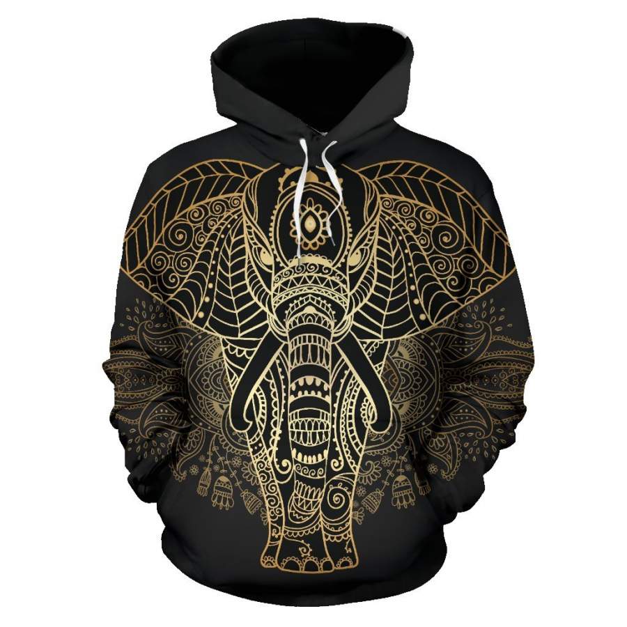 Yoga Elephant Mandala Women Men All Over Graphic Hoodie