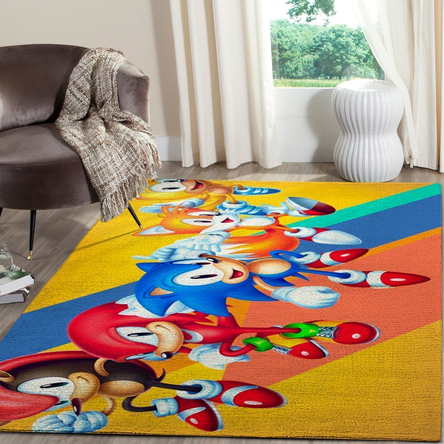 Sonic The Hedgehog Area Rug / Gaming Carpet, Gamer Living Room Rugs, Floor Decor 101118