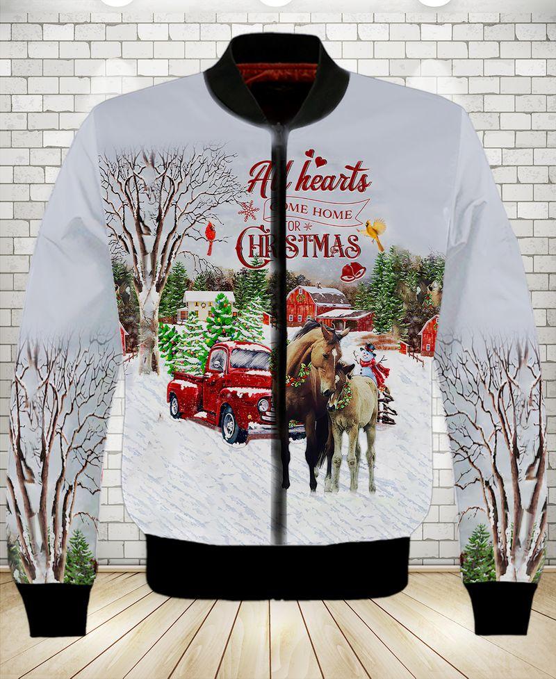 All Hearts Come Home For Christmas 3D Gift For Christmas Holiday 3D Bomber