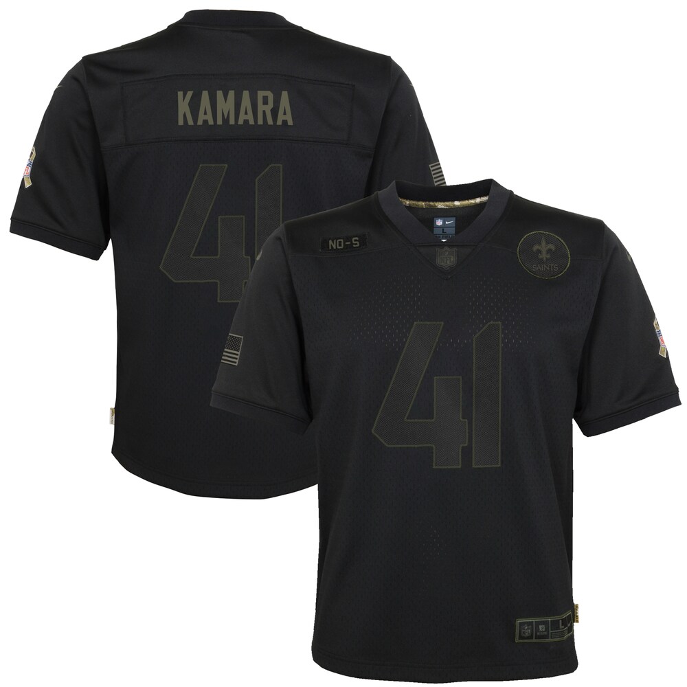 Alvin Kamara New Orleans Saints Youth 2020 Salute To Service Game Jersey – Black