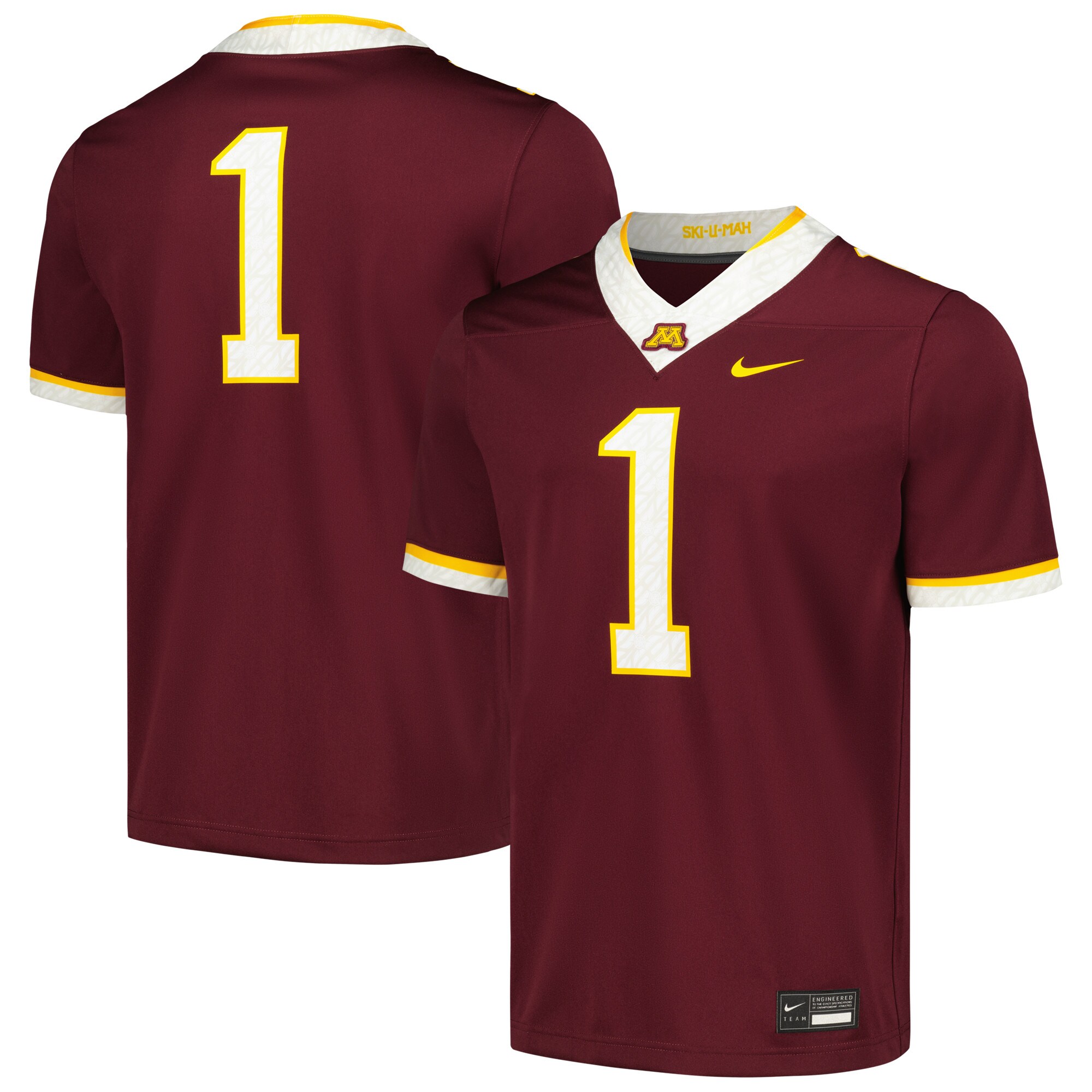 #1 Minnesota Golden Gophers Untouchable Football Replica Jersey – Maroon