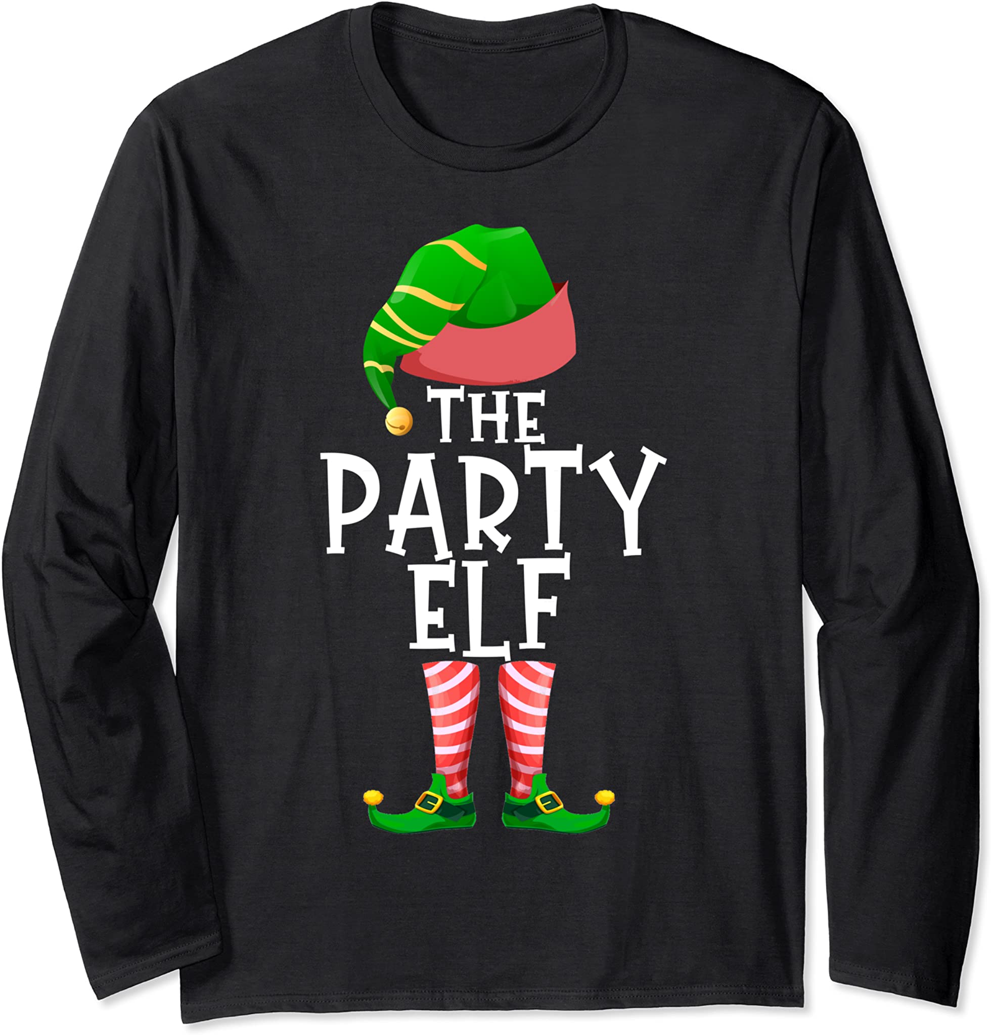 The Party Elf Matching Family Group Christmas Party Pajama Long Sleeve T-Shirt