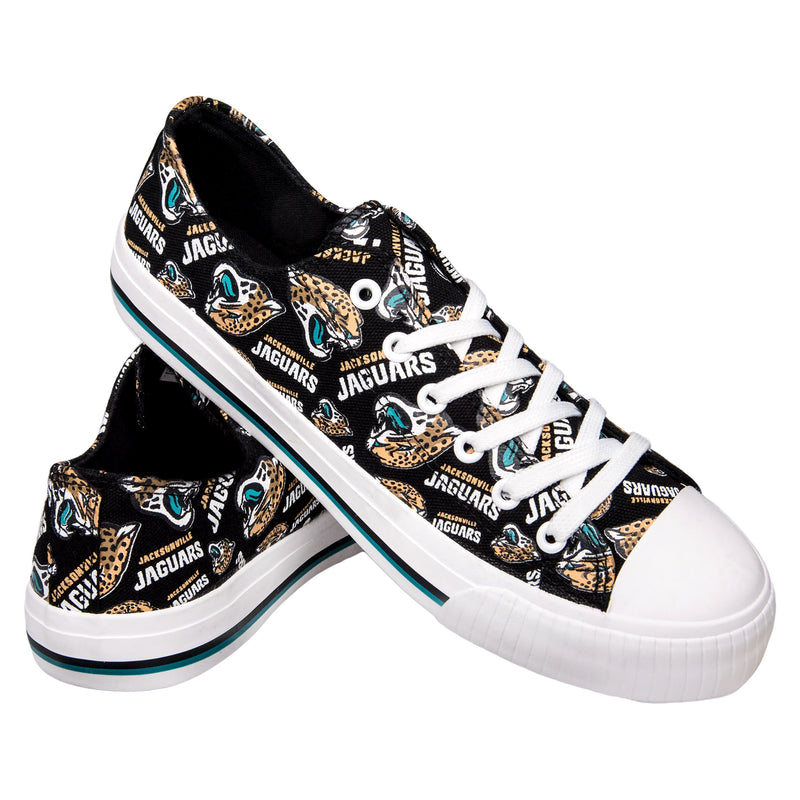 Jacksonville Jaguars NFL Womens Low Top Repeat Print Canvas Shoes