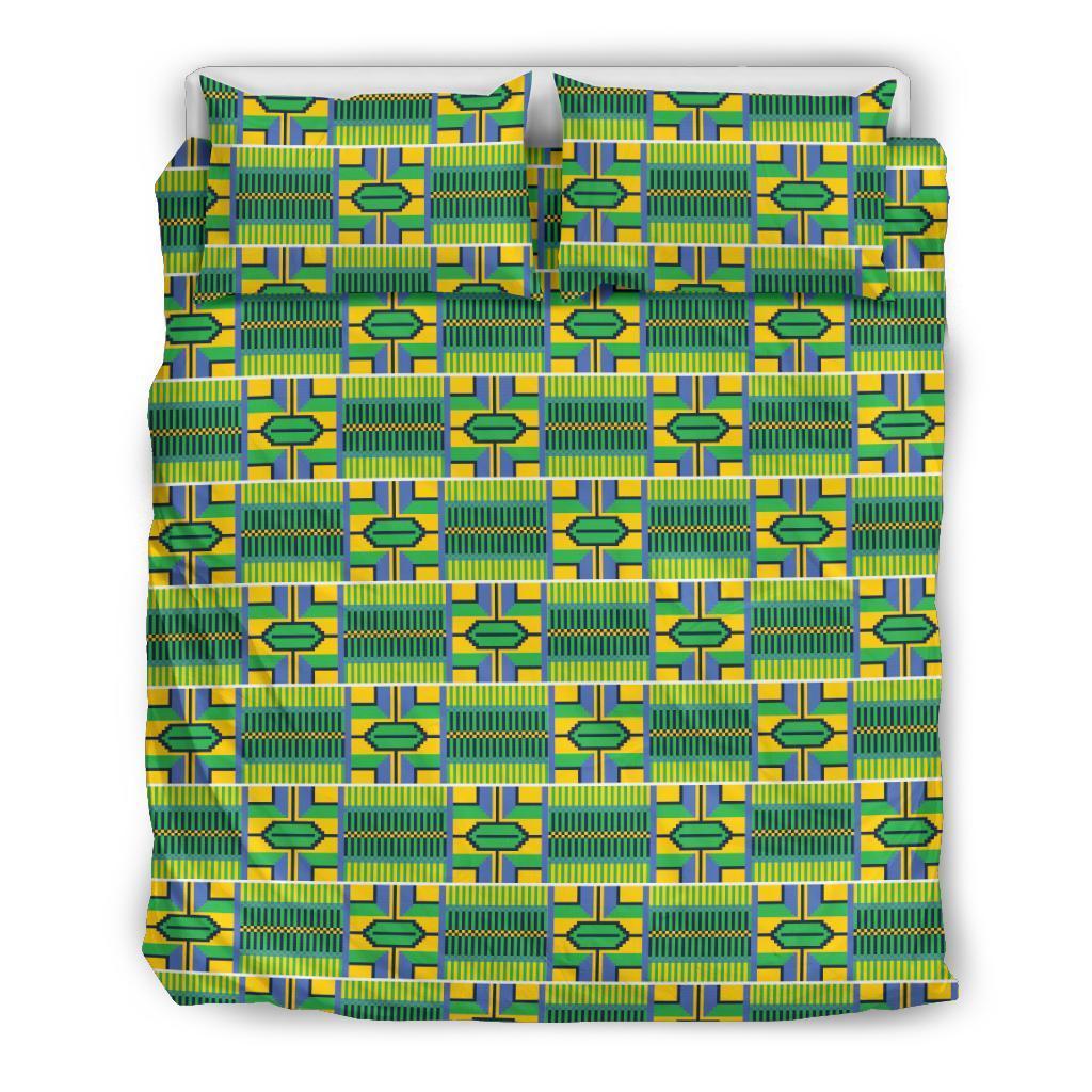 Greek Life Bedding Set – Kente Cloth Verdurous Duvet Cover & Pillow Cases