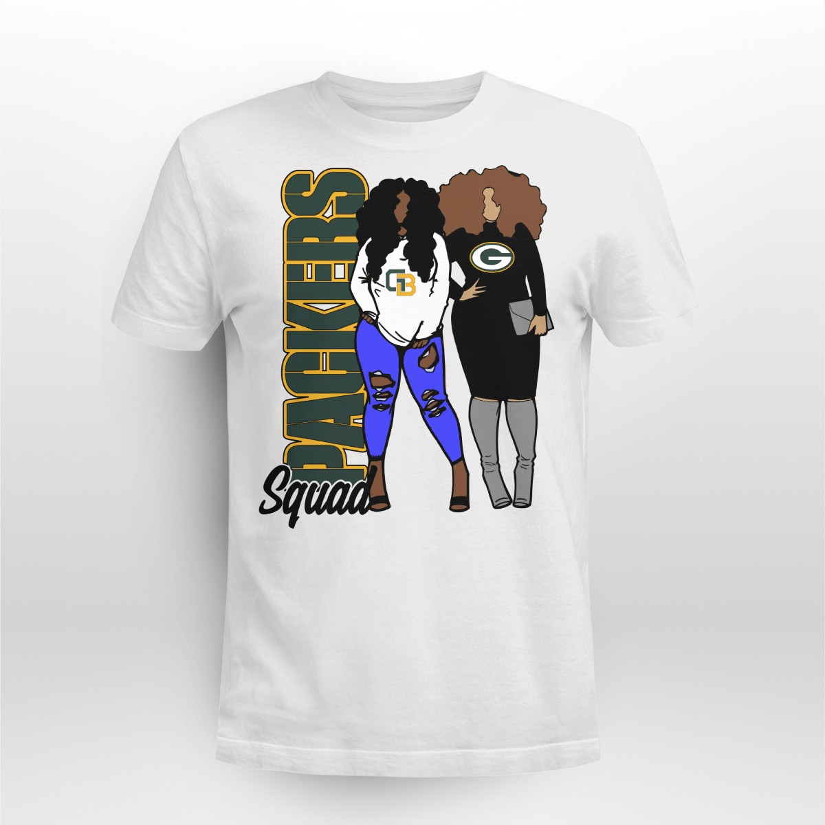 Green Bay Packers Squad Tshirt For Black Girls Shirt Green Bay Packers Squad Black Girl Shirt