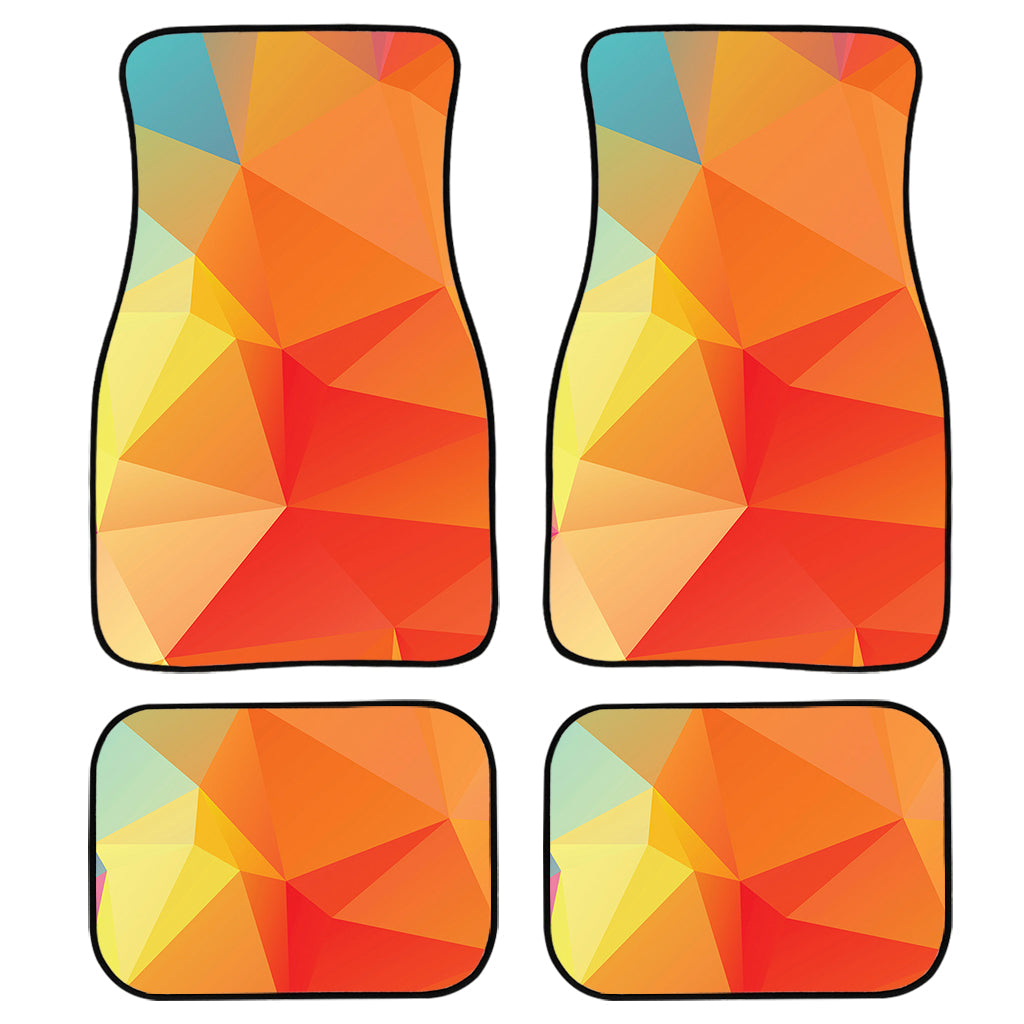 Abstract Polygonal Geometric Print Front And Back Car Floor Mats, Front Car Mat