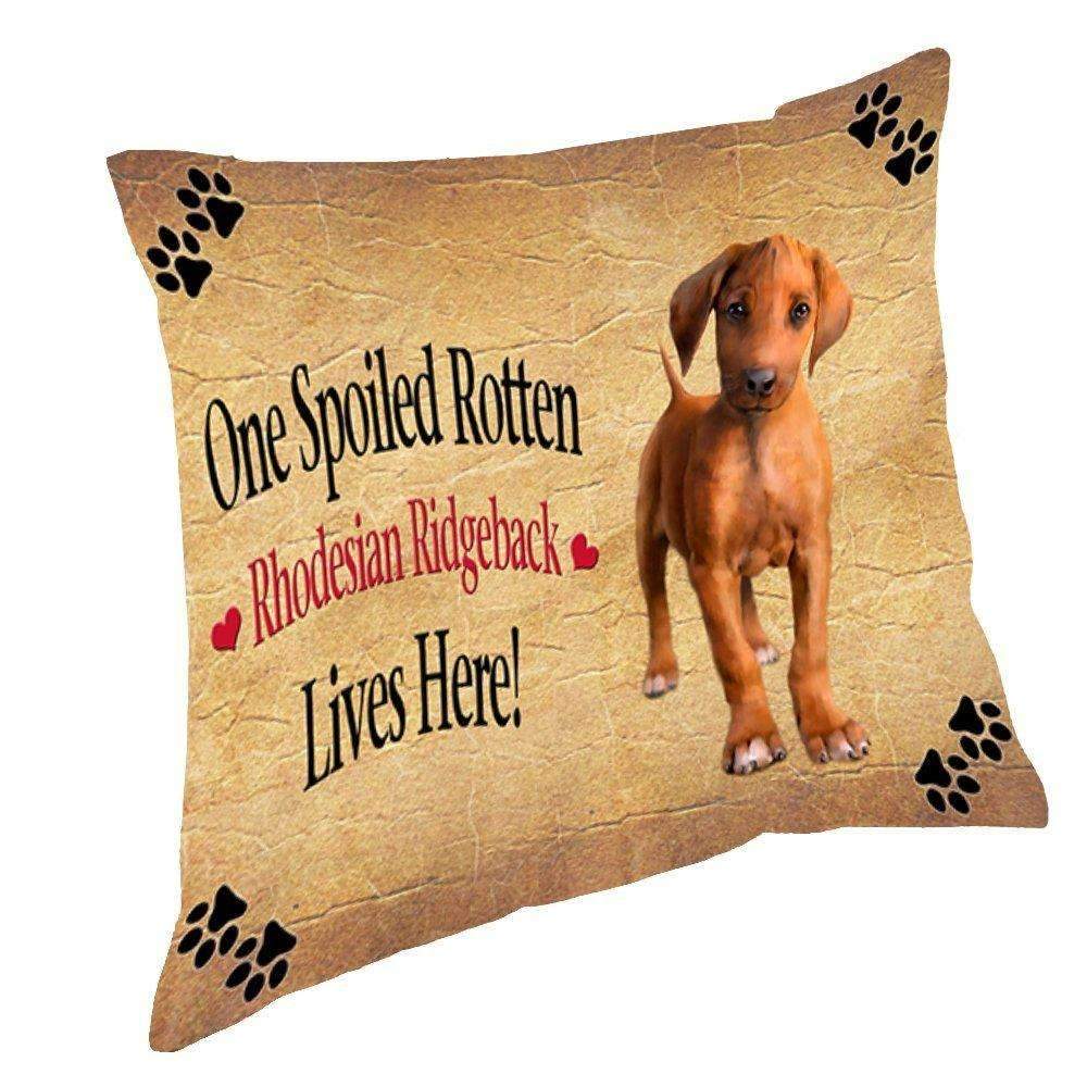 Rhodesian Ridgeback Puppy Spoiled Rotten Dog Throw Pillow