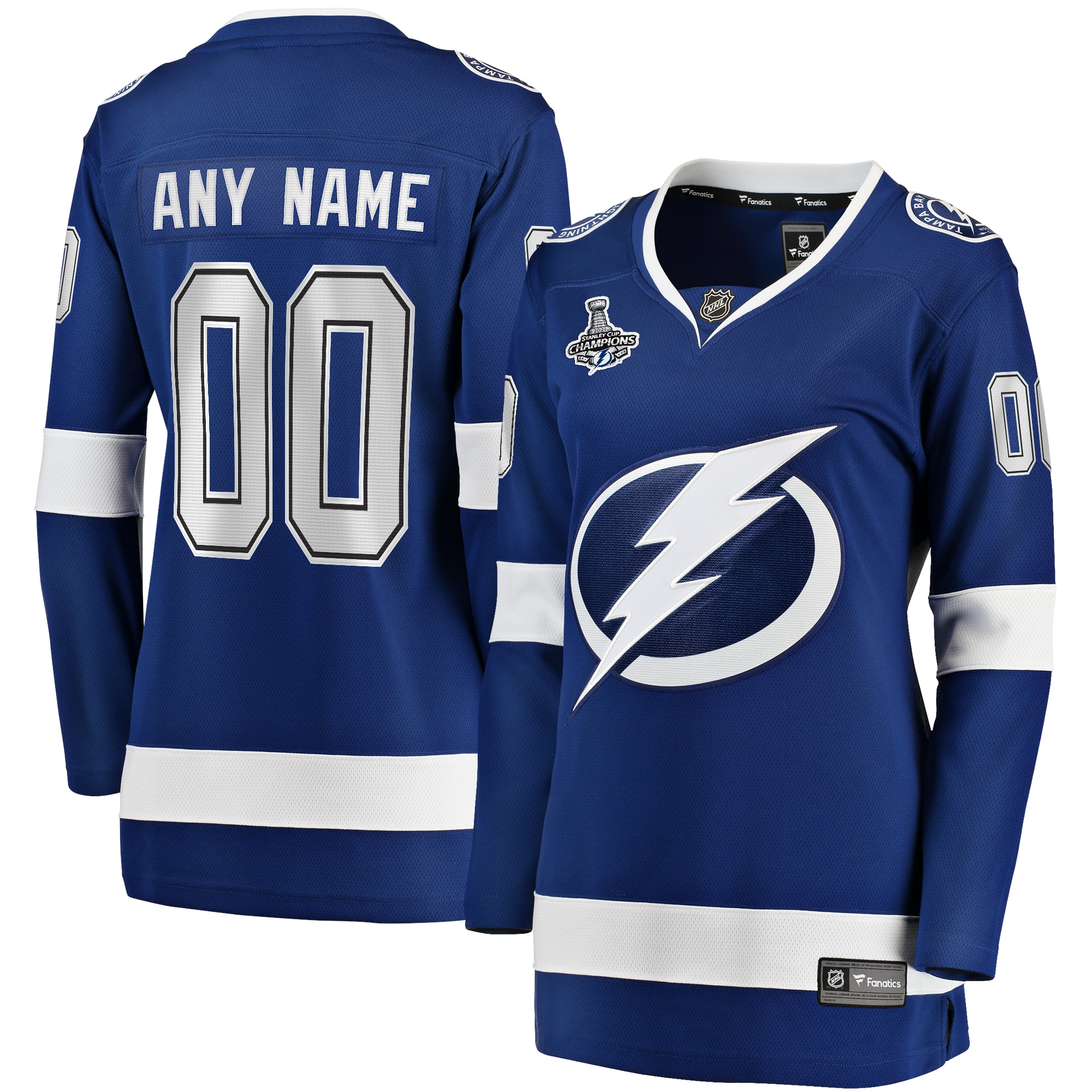 Tampa Bay Lightning Branded Women's 2021 Stanley Cup Champions Home Breakaway Custom Jersey – Blue