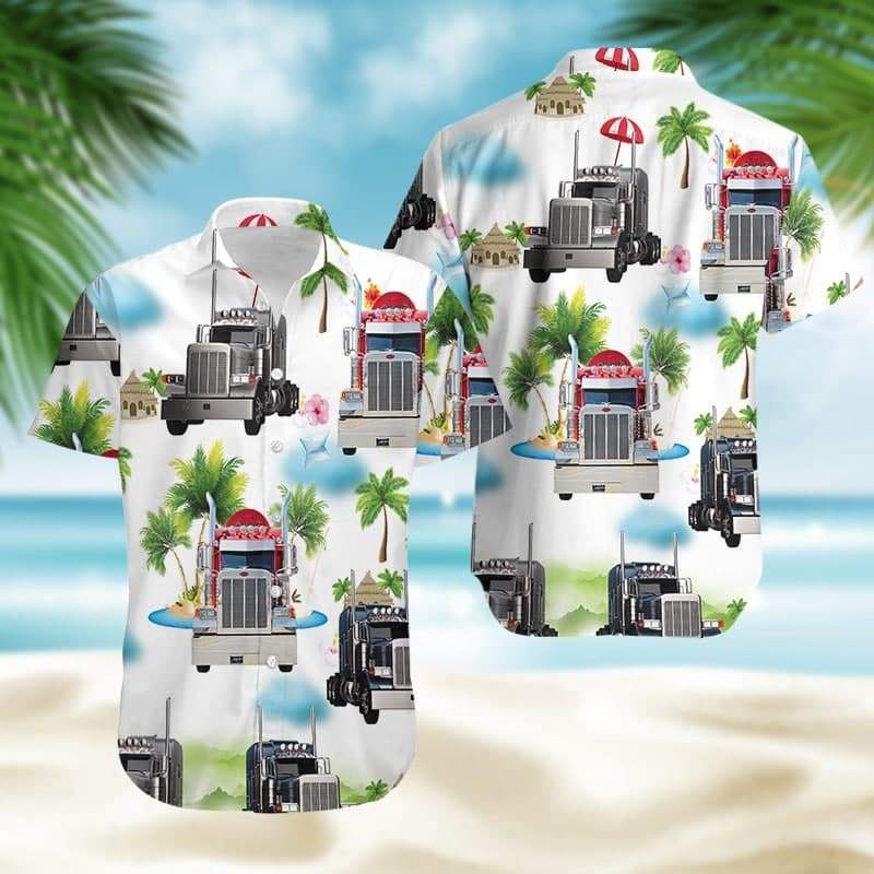 Find Simple Truck White Hawaii Aloha Shirts Ha34560