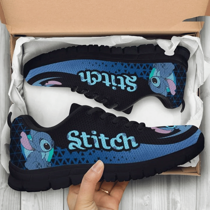 Stitch Lilo & Stitch Disney 25 Print Sneakers, Women’s Sneakers, Handmade Crafted sneaker black  Shoes birthday gift Fashion Fly Sneakers TL97