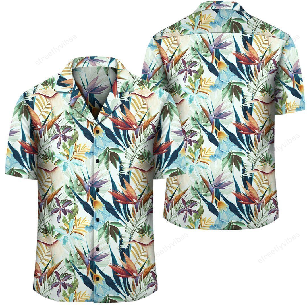 Hawaiian Seamless Tropical Flower Plant And Leaf Shirt Ah Ha95120